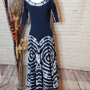 Luna Luz Tie dye dress navy blue